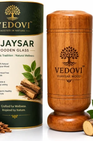 Vedovi Premium Vijaysar Wooden Glass | Natural Ayurvedic Drinking Cup for Daily Wellness